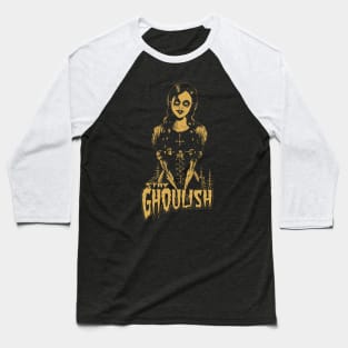 A goth dead girl. Stay Ghoulish! Goth / Gothic / Horror. Gold version. Baseball T-Shirt